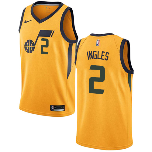 Men Nike Utah Jazz 2 Joe Ingles Yellow NBA Swingman Statement Edition Jersey